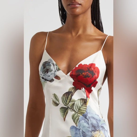 Alice + Olivia Julietta floral satin midi slipdress - Picture 4 of 9